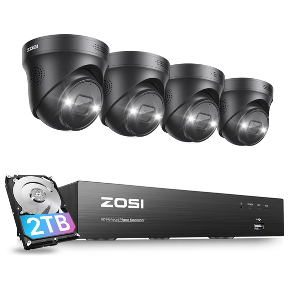 C225 4K 8CH 4-Cam PoE Security System + 2TB Hard Drive