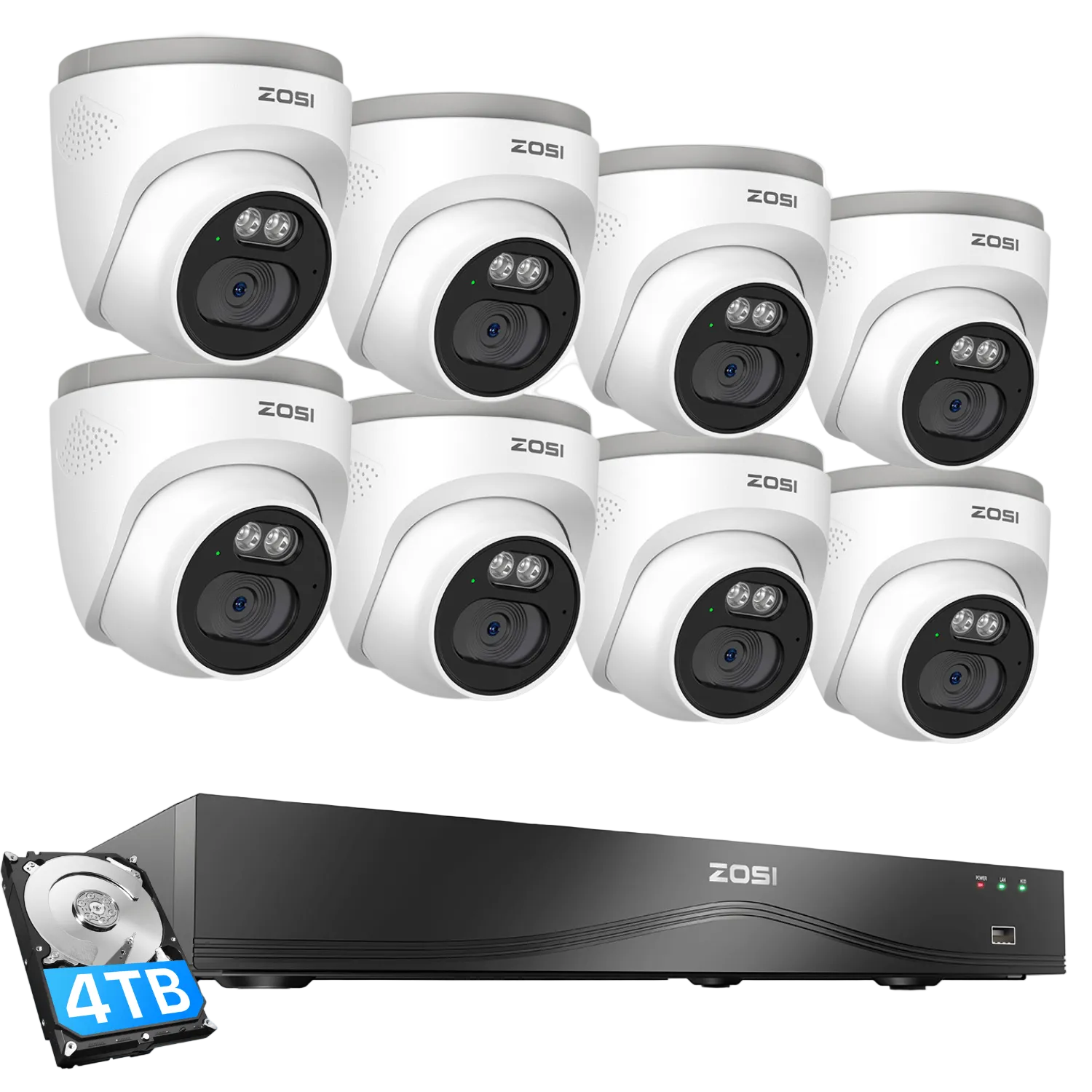C220 4K 16CH PoE Security Camera System | 100ft IR Night Vision - Zosi