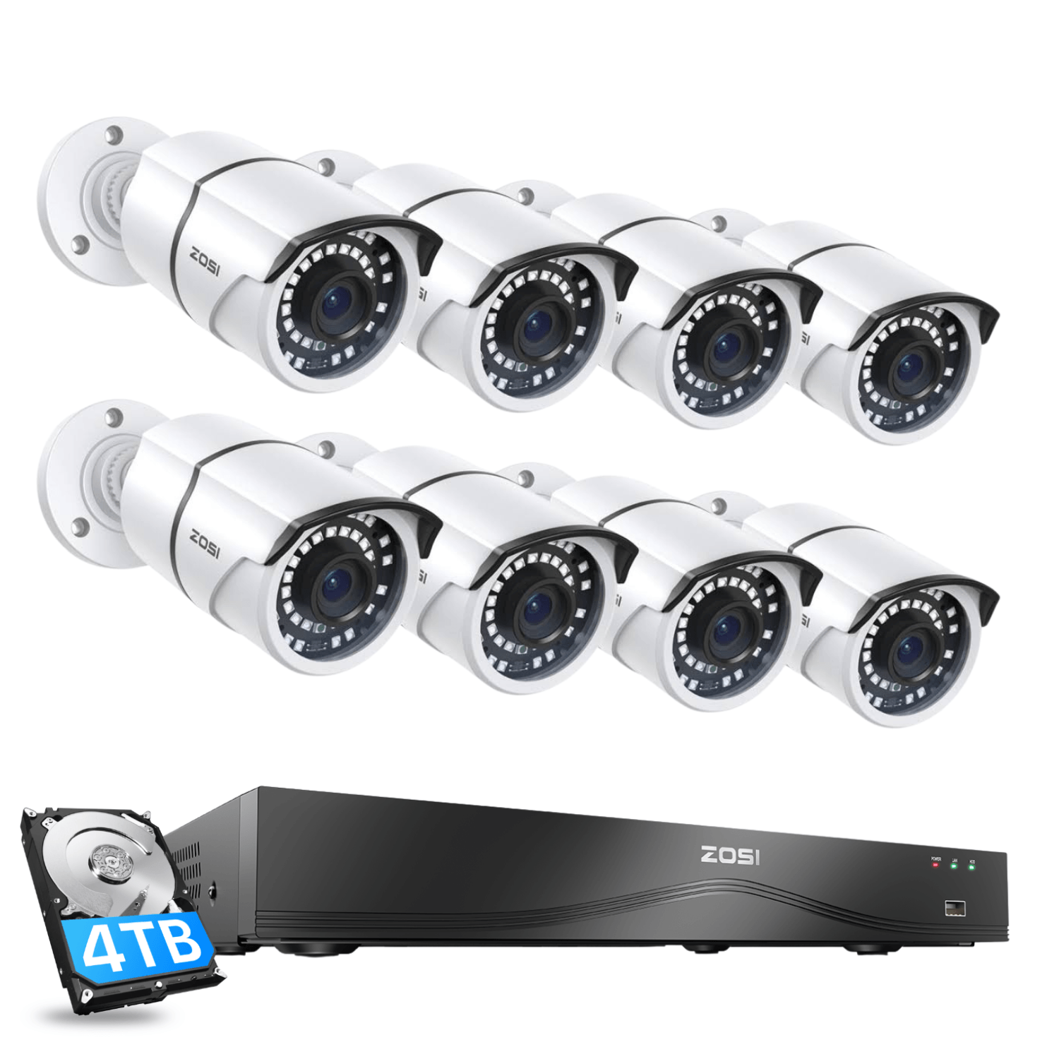 C261 5MP 16CH PoE Security System | One-way Audio Cameras | ZOSI