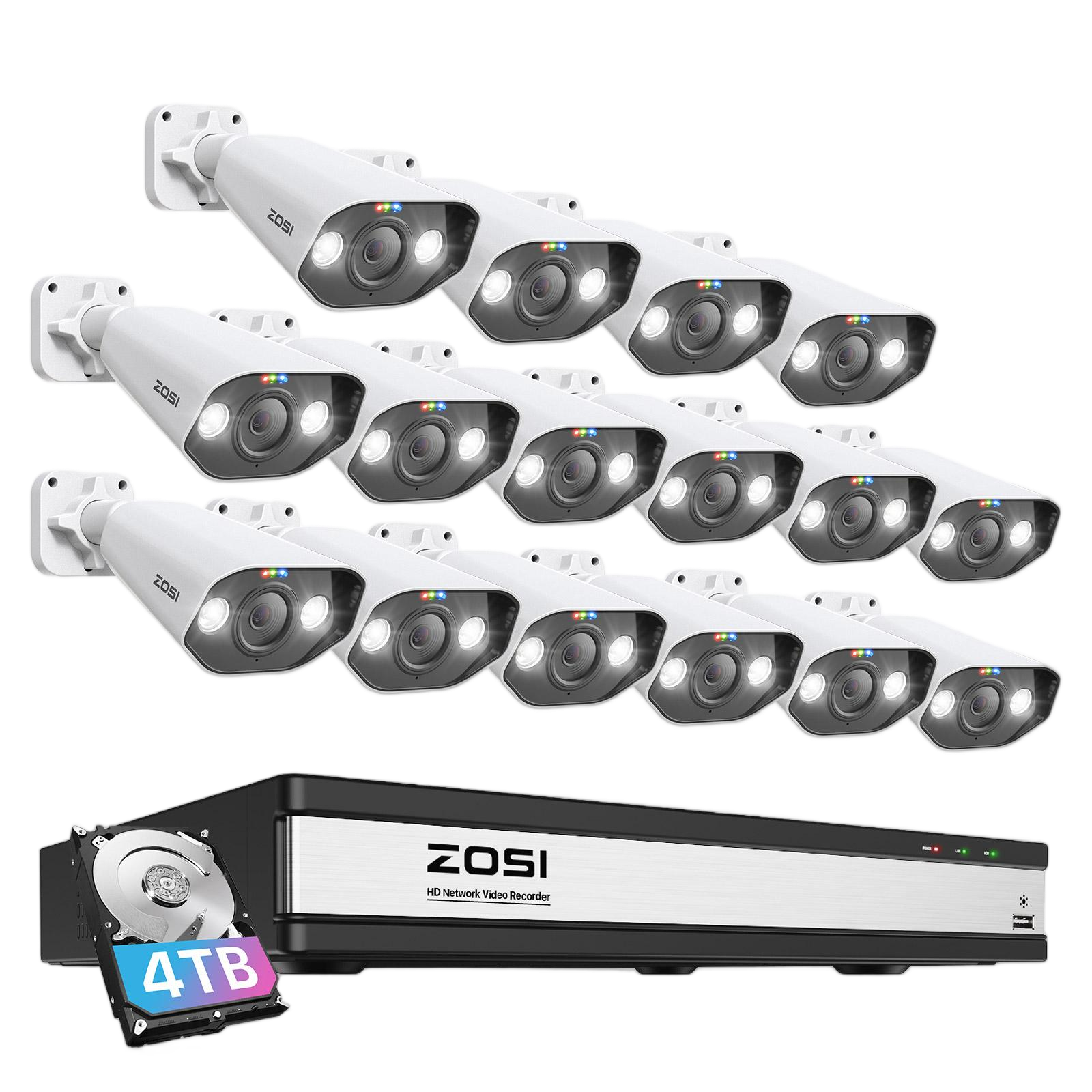 C182 5MP Surveillance Cameras 16CH PoE Security Monitor System - Zosi
