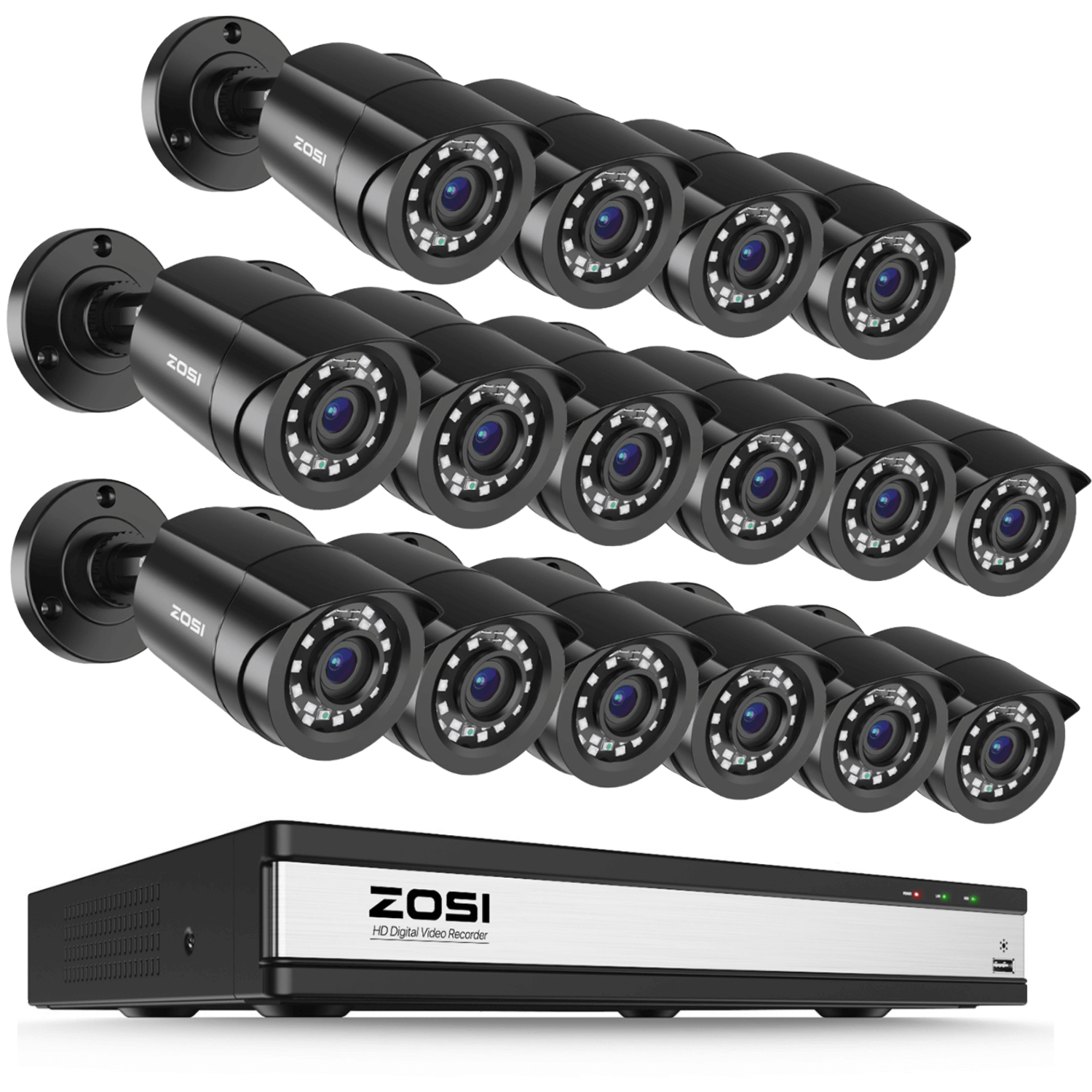 C106 2MP HD-TVI Security Camera System | 16CH DVR with 2TB/4TB HDD