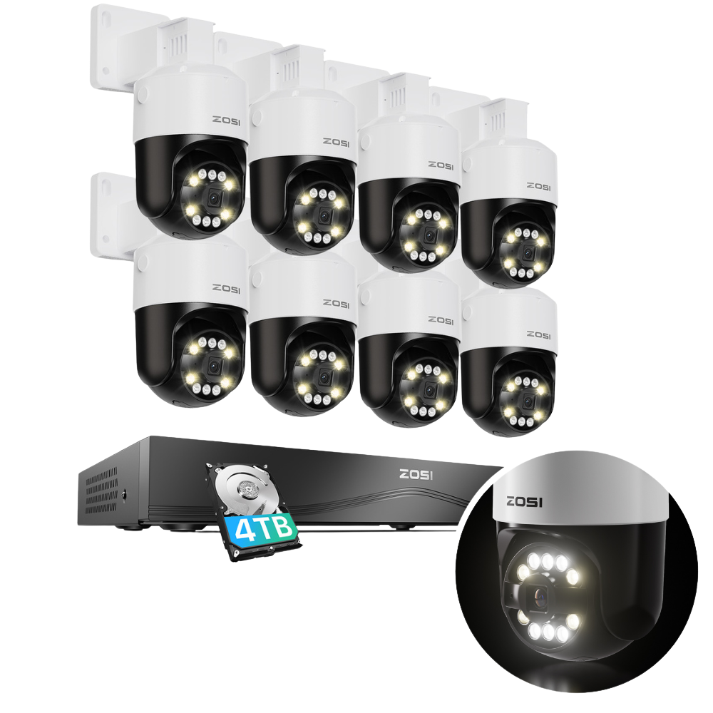 C296B 4K Pan-Tilt PoE Security Camera System | 16CH PoE NVR 4TB C296B 4K Pan-Tilt PoE Security Camera System | 16CH PoE NVR 4TB