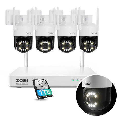 C296 5MP/4K Wireless WiFi Security Camera System + 8CH NVR with 1TB HDD