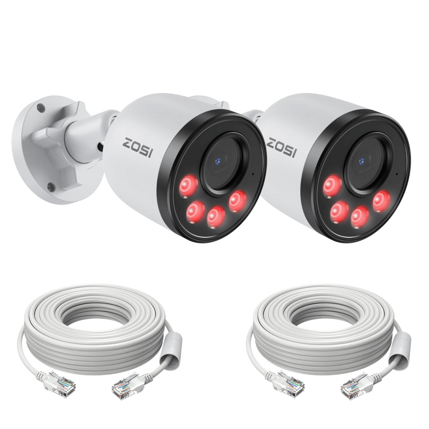 C180 2pack/4pack 4MP Add-on Camera + 60ft Ethernet Cable - Zosi