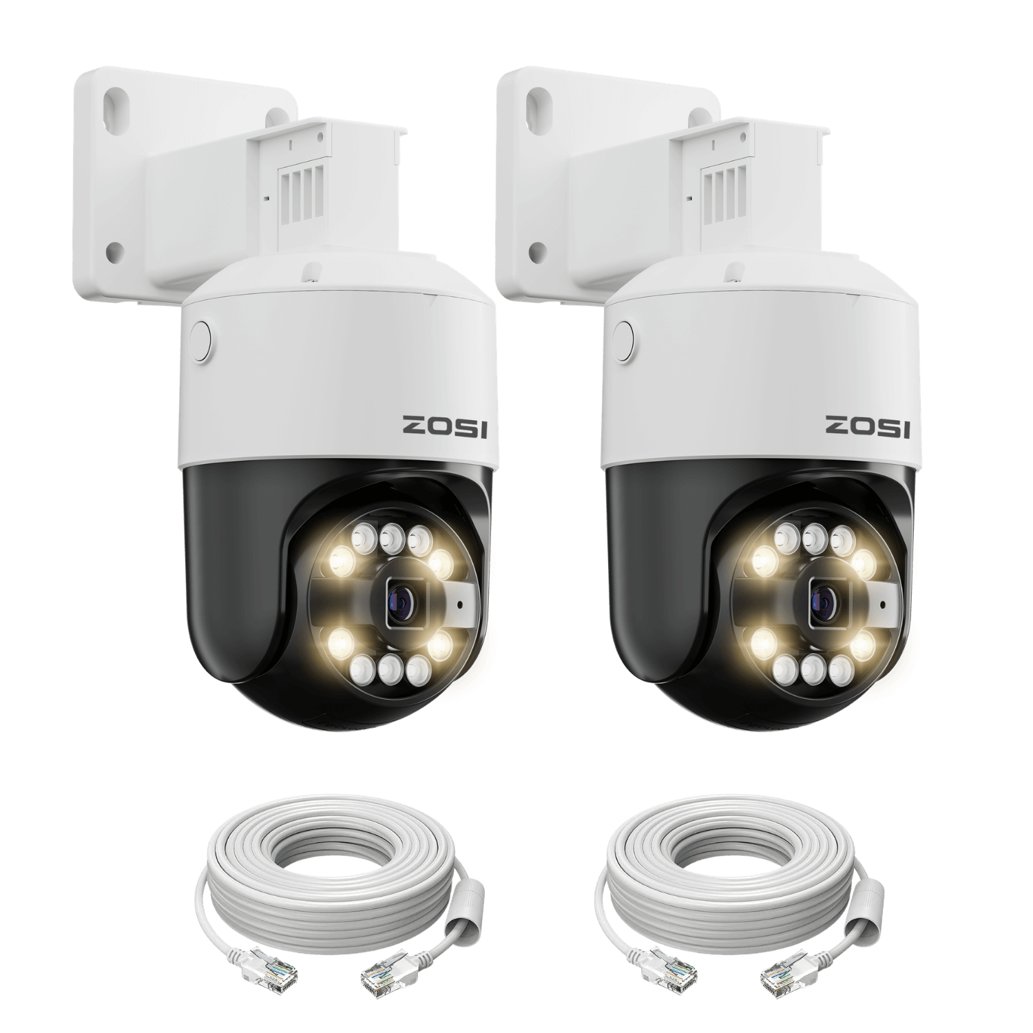 C296B 2pack/4pack 5MP PTZ PoE IP Camera + 60ft Ethernet Cable - Zosi