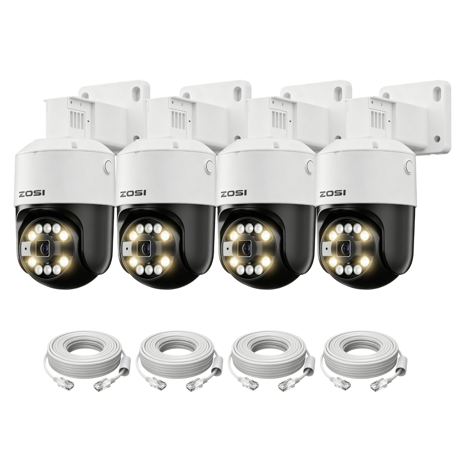 C296B 2pack/4pack 5MP PTZ PoE IP Camera + 60ft Ethernet Cable - Zosi