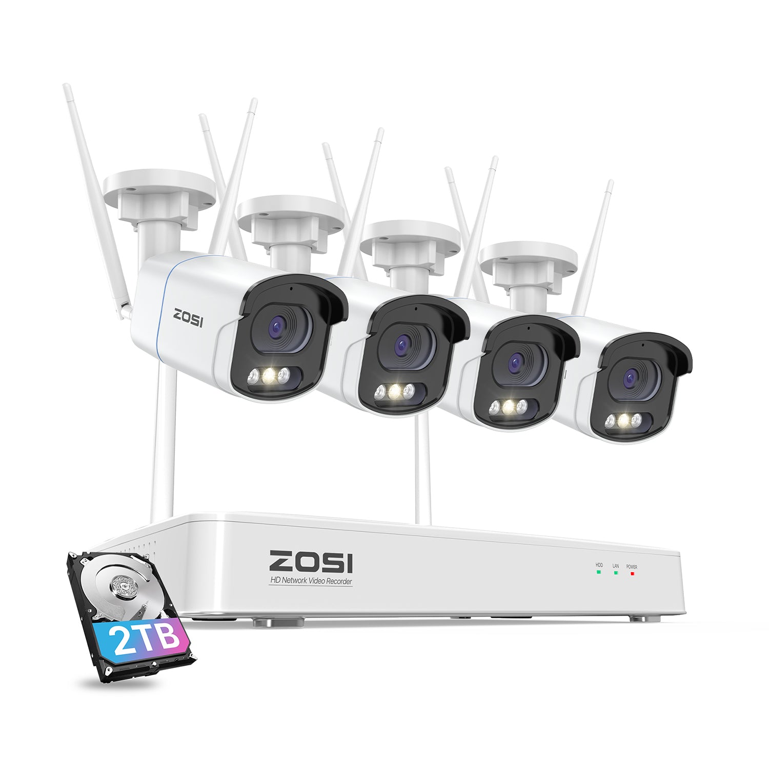 C186 4MP Wireless WiFi Security System Up to Cameras 2TB