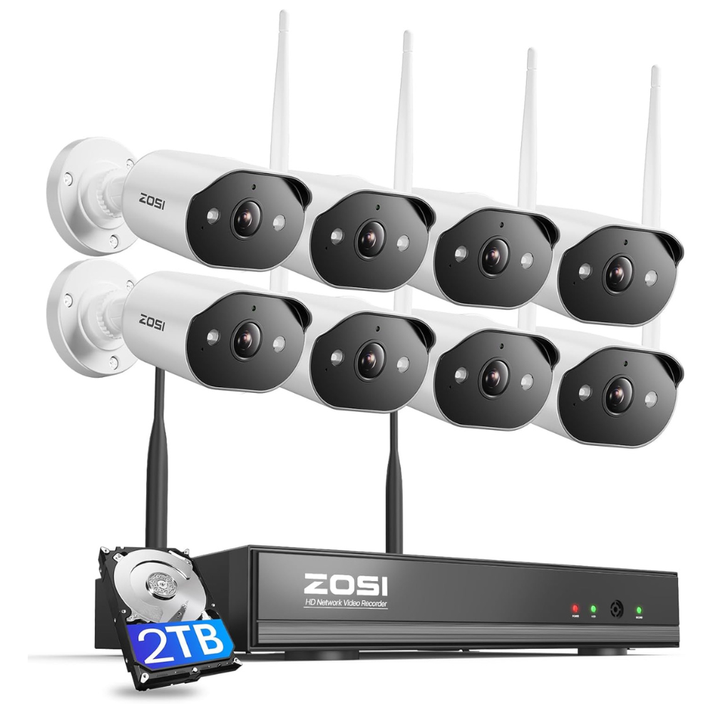 WiFi-6]C302 3MP 8CH Wireless Security System 1TB HDD ZOSI