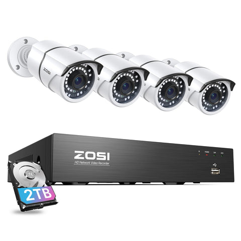 C261 5MP PoE Security System with Audio + 4K 8CH PoE NVR + 2TB Hard Drive