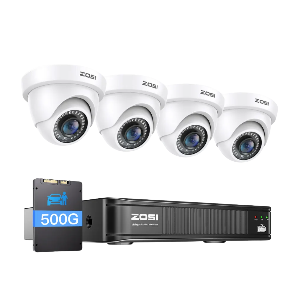 C419 2MP 8CH HD-TVI Security Camera System with 80ft IR Night