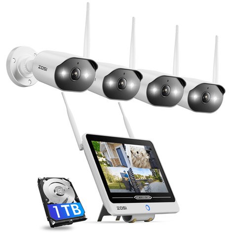 C302 WiFi-6 3MP 8CH Security Camera System + 12 inch LCD Monitor + 2TB HDD