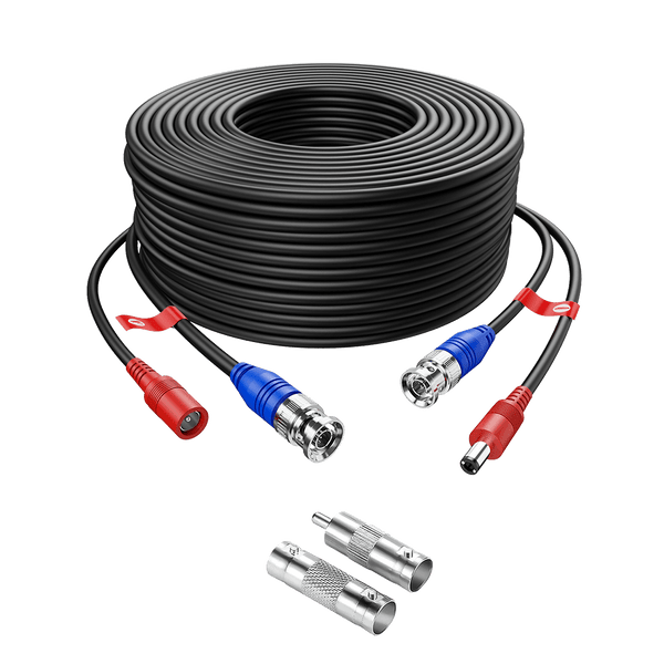 60ft 18m All in One Video Power Cable,Surveillance Camera BNC Extension Cables