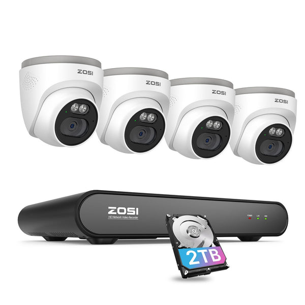 C220 4MP PoE Camera System + 5MP 8-Channel PoE NVR + 2TB Hard Drive