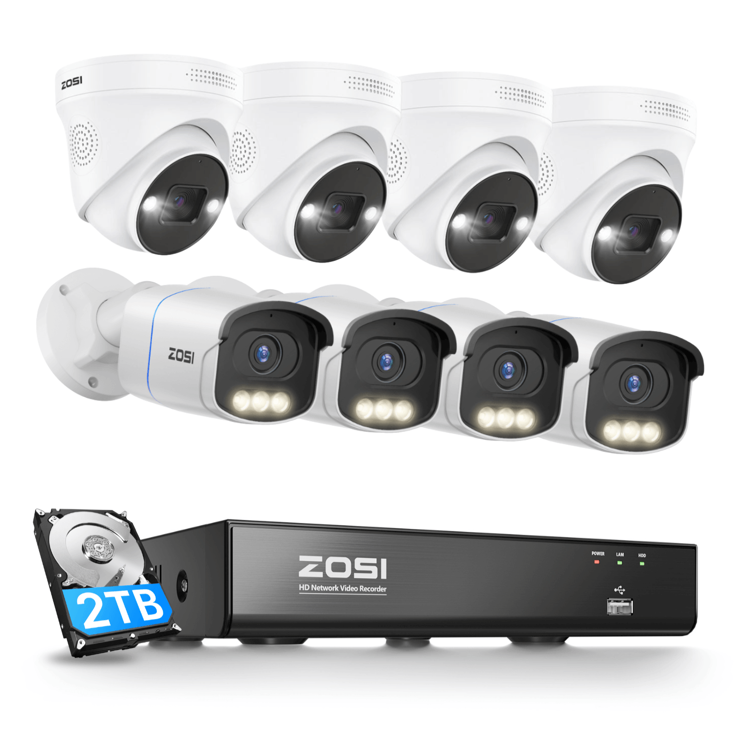 4K 8CH PoE Security System | C225 Starlight & C182 Active