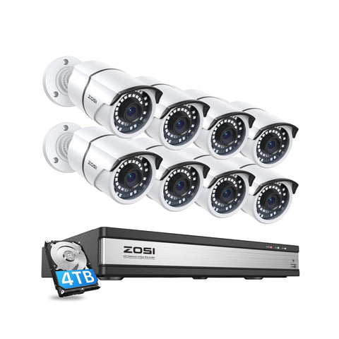 C261 5MP PoE Security Camera System + 4K 16CH PoE NVR + Up to 16 Cameras+ 4TB HDD