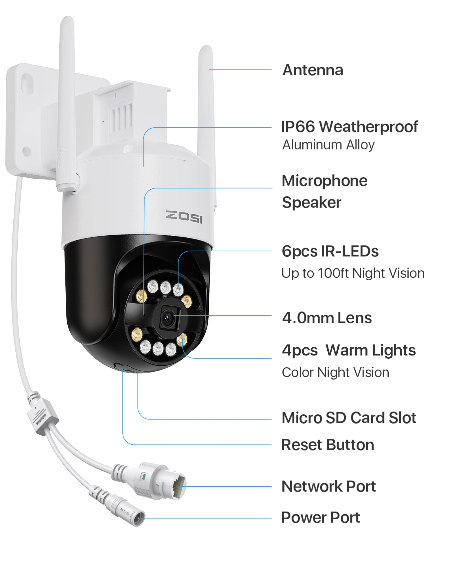 C296B 4K/5MP Wi-Fi 6 Pan Tilt Security Camera + Up to 256GB Local