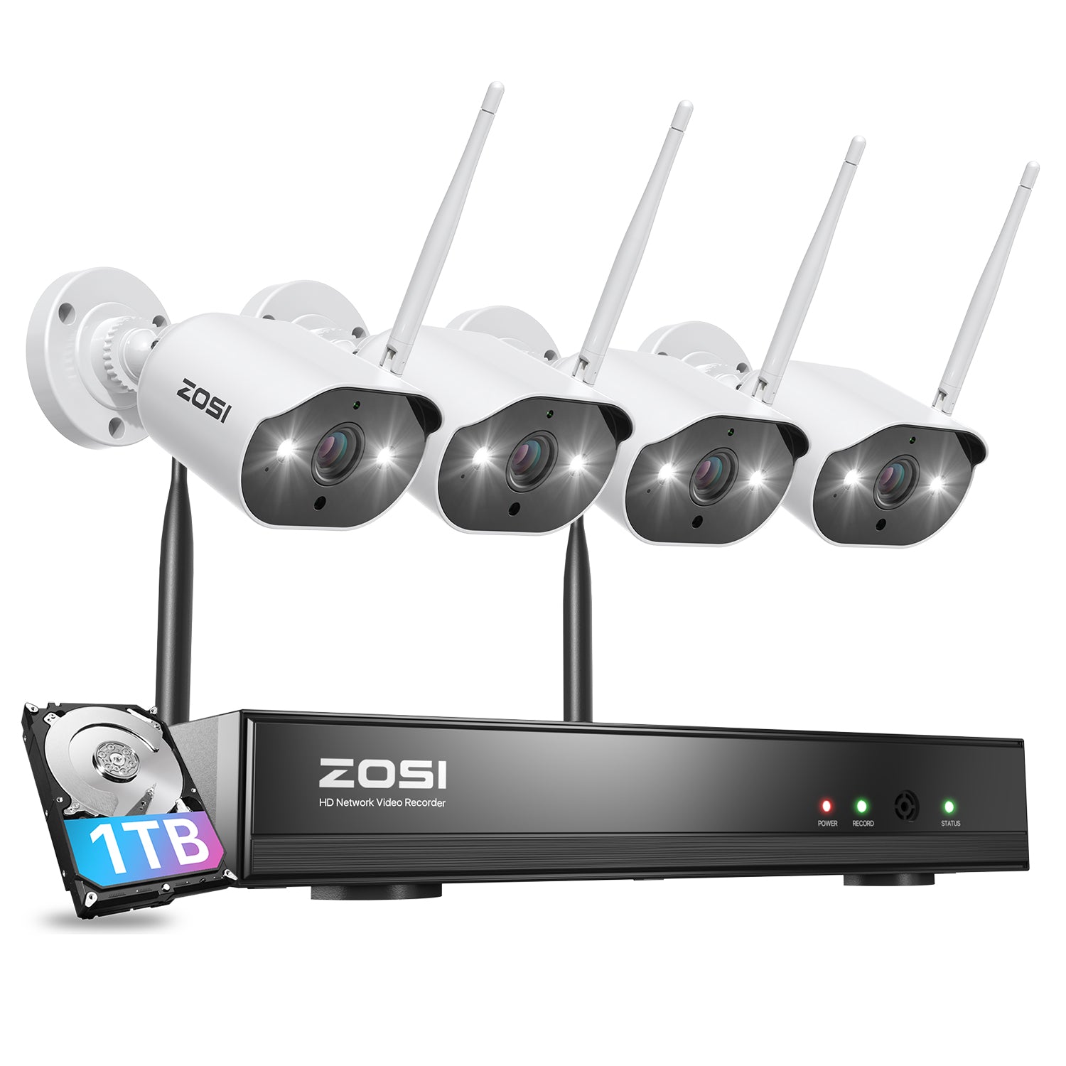3MP 8CH NVR & 4/8pcs Wireless IP Camera - WiFi Security System