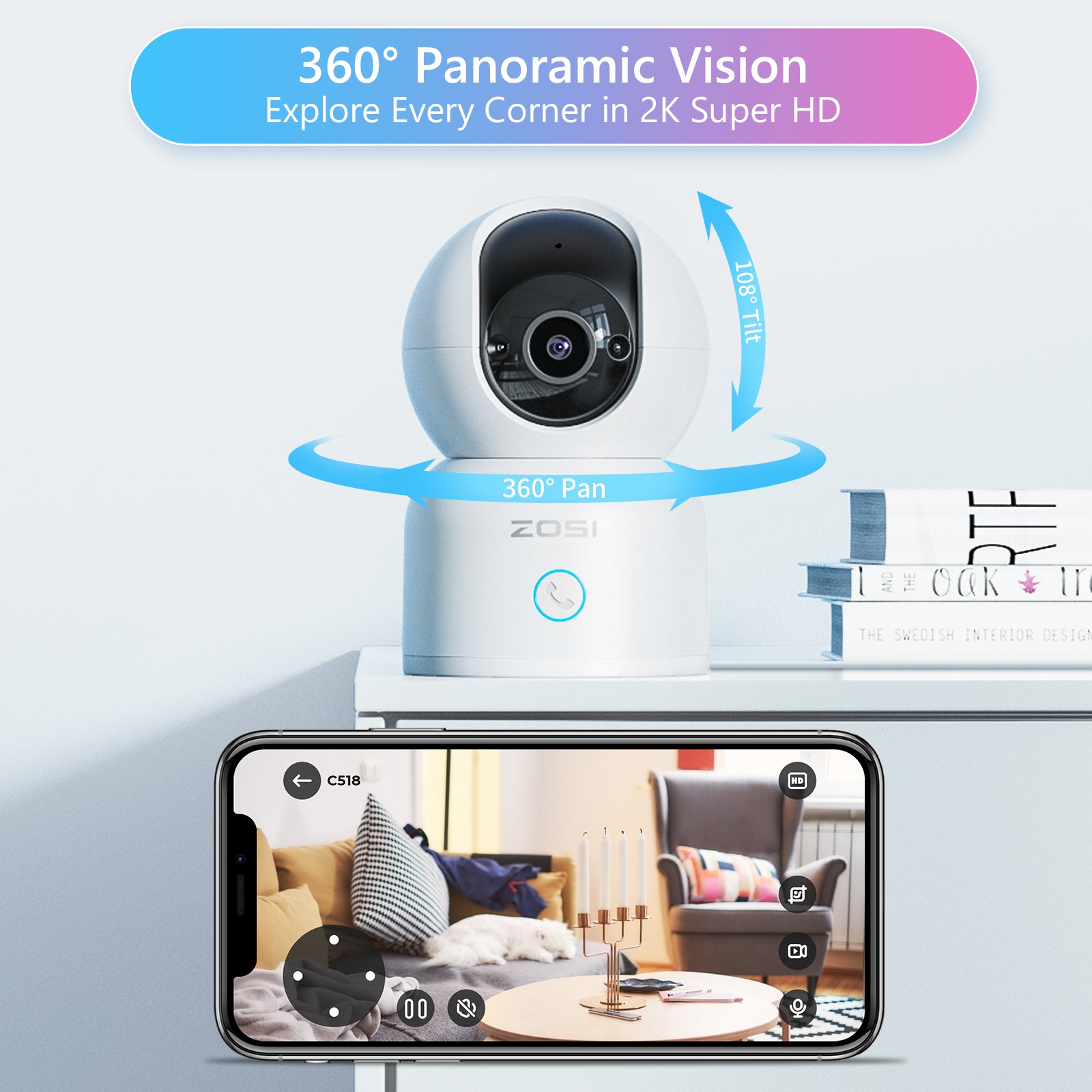 HD WiFi Monitoring Bundle: C296 5MP Outdoor Camera & C518 3MP