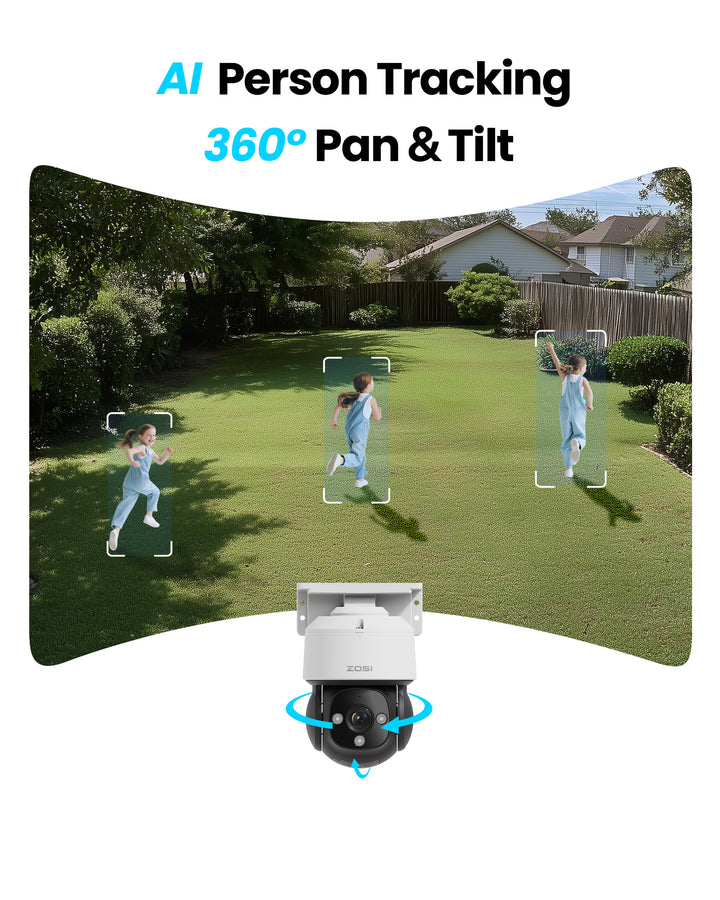 C290 64 Channel PT 4K PoE Security Camera System for Business - Zosi