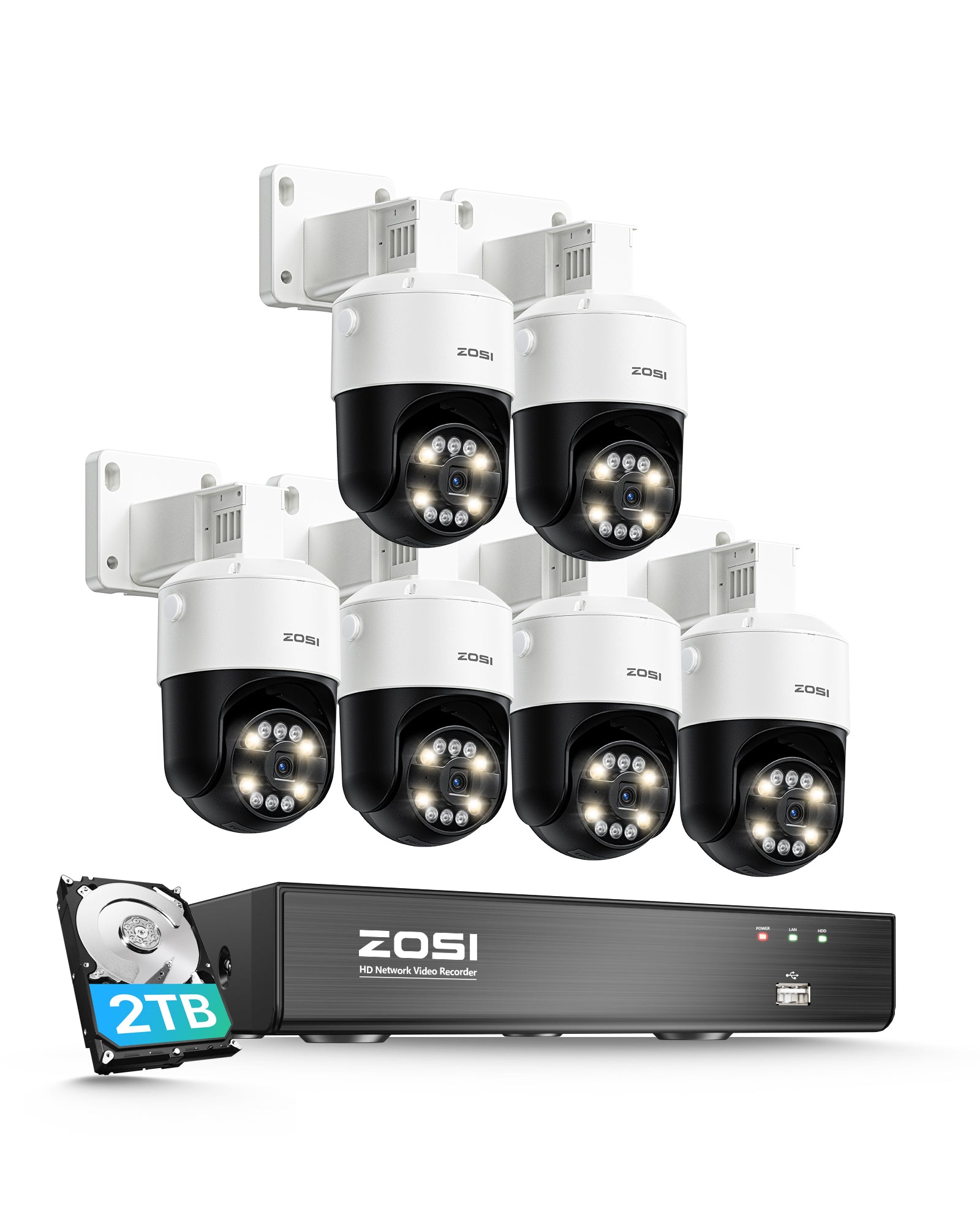 C296B 4K PTZ PoE Security System + Up to 8 Cameras + 2TB / 4TB
