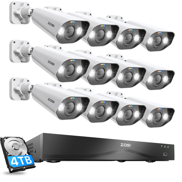 C182 4K PoE Security Camera System + 16CH NVR with 4TB Hard Drive