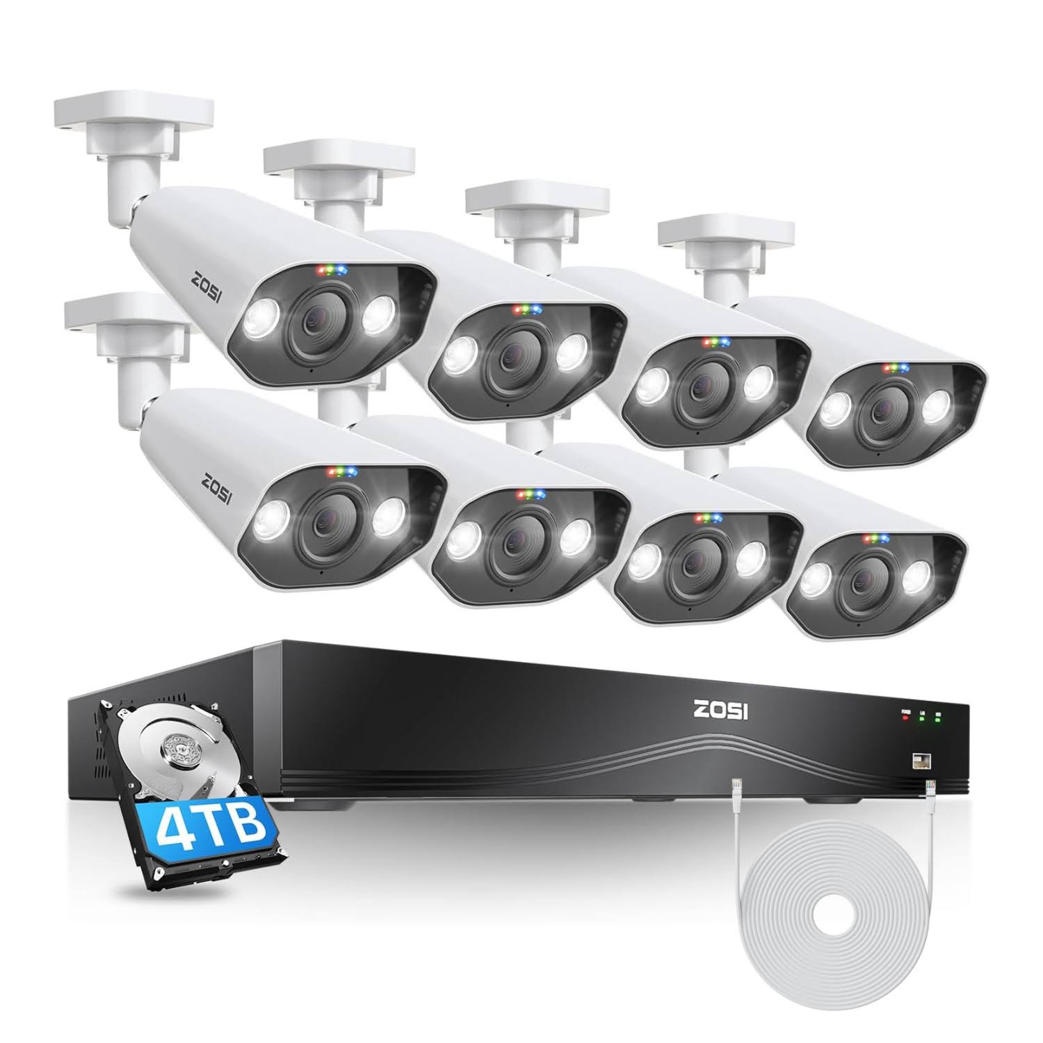 C182 4K 16 Channel PoE Security System(32 Camera Capable) 4TB