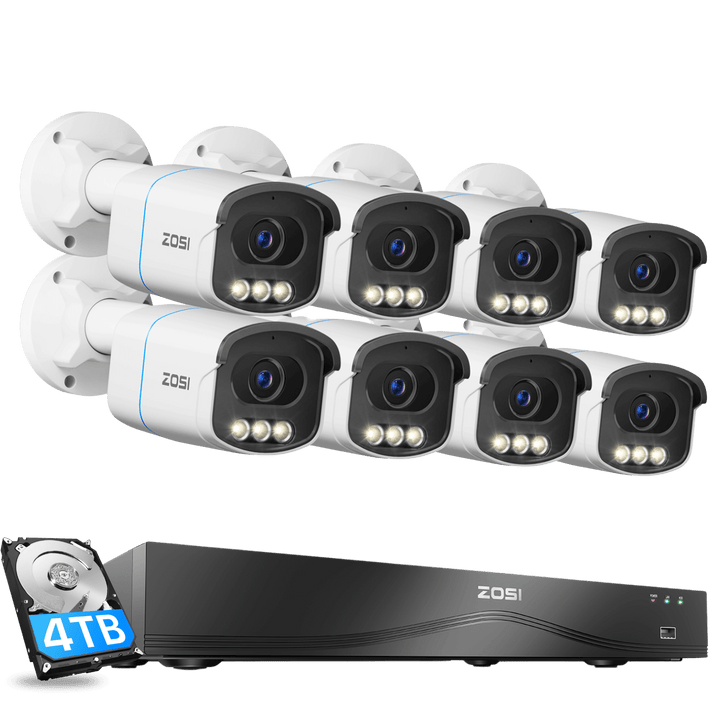 C186A 4K 16 Channel True Color Night Security System + 2-Bay PoE