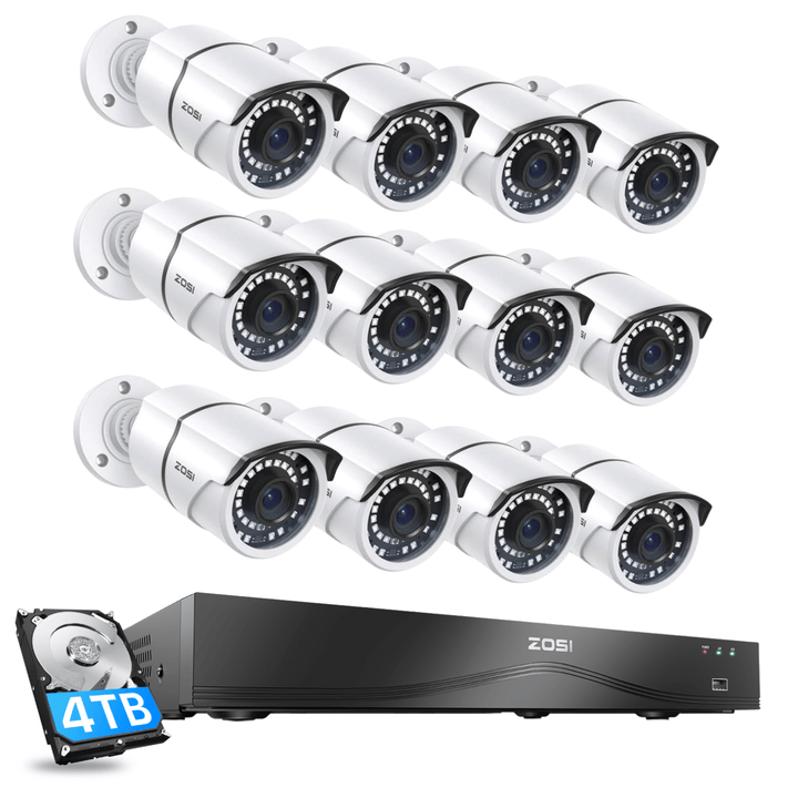 C261 5MP 16CH PoE Security System | One-way Audio Cameras | ZOSI