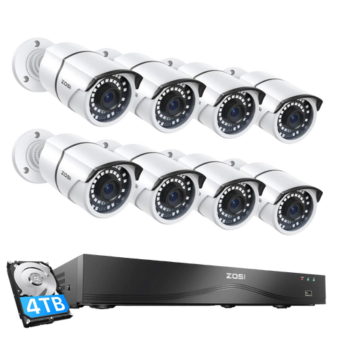 C261 5MP PoE Security Camera System + 4K 16CH PoE NVR with 4TB HDD