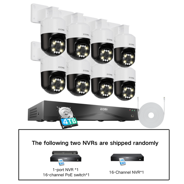 C296B 4K Pan-Tilt PoE Security Camera System | 16CH PoE NVR 4TB C296B 4K Pan-Tilt PoE Security Camera System | 16CH PoE NVR 4TB