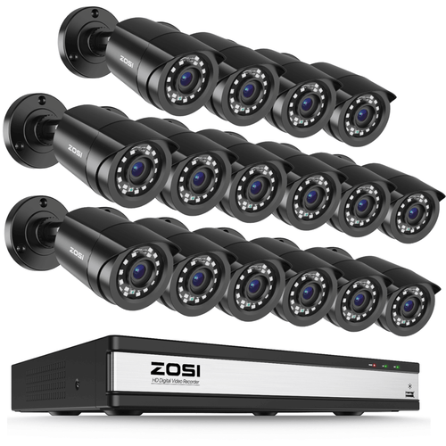 C106 16-Channel 1080p DVR Security Camera System + 2TB/4TB Hard Drive