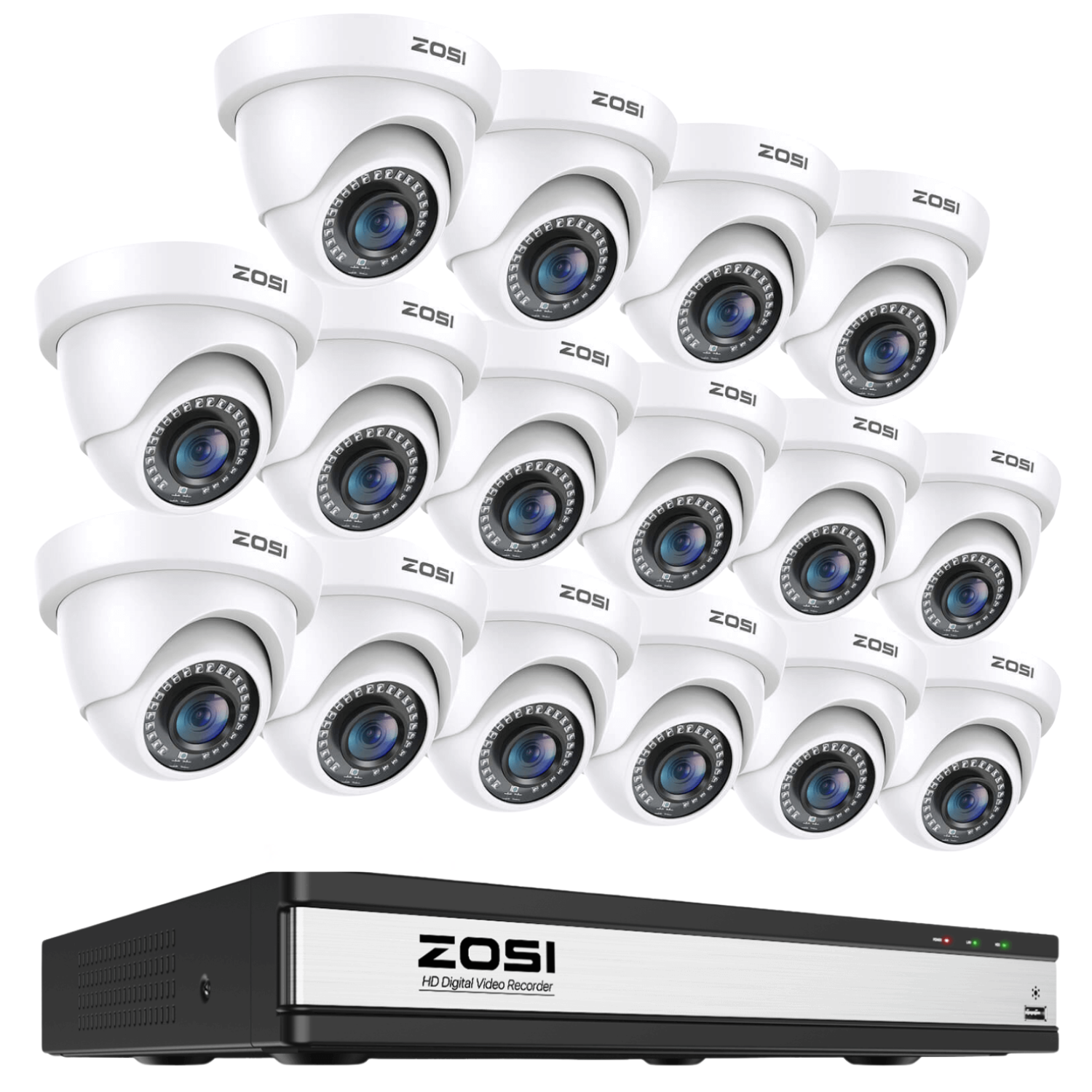 C419 1080p 16CH HD-TVI Security Camera System | 2TB 4TB HDD - Zosi