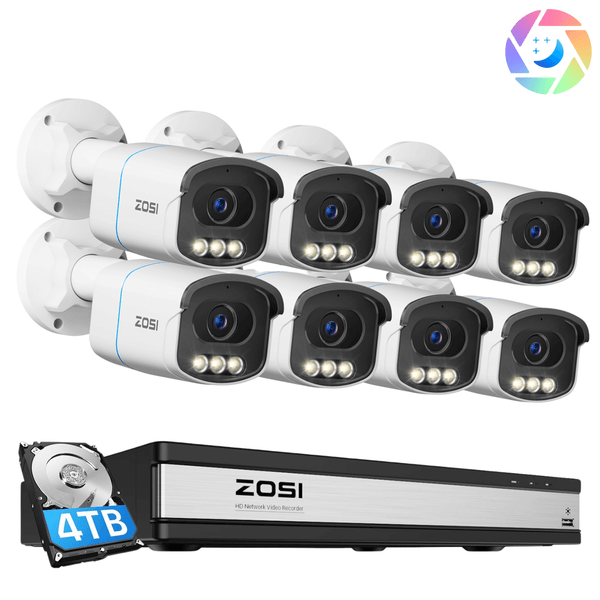 SET TELECAMERA DI sorveglianza a cupola Zosi 8 CH 5MP Lite DVR 2MP SET TELECAMERA DI sorveglianza a cupola Zosi 8 CH 5MP Lite DVR 2MP