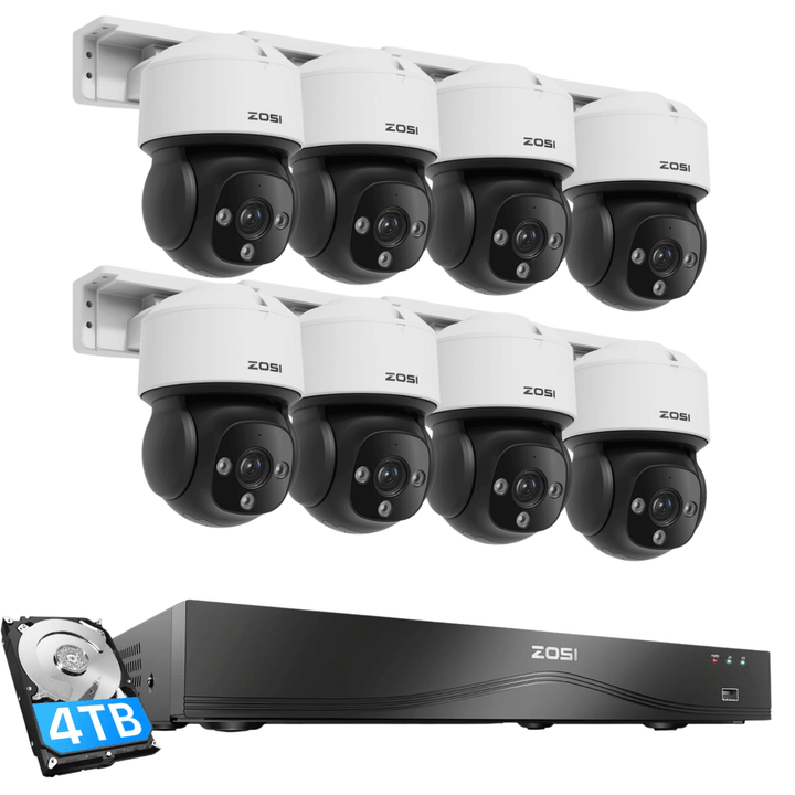 C290M 4K PTZ PoE Security Camera System + 4K 8CH PoE NVR + 2TB