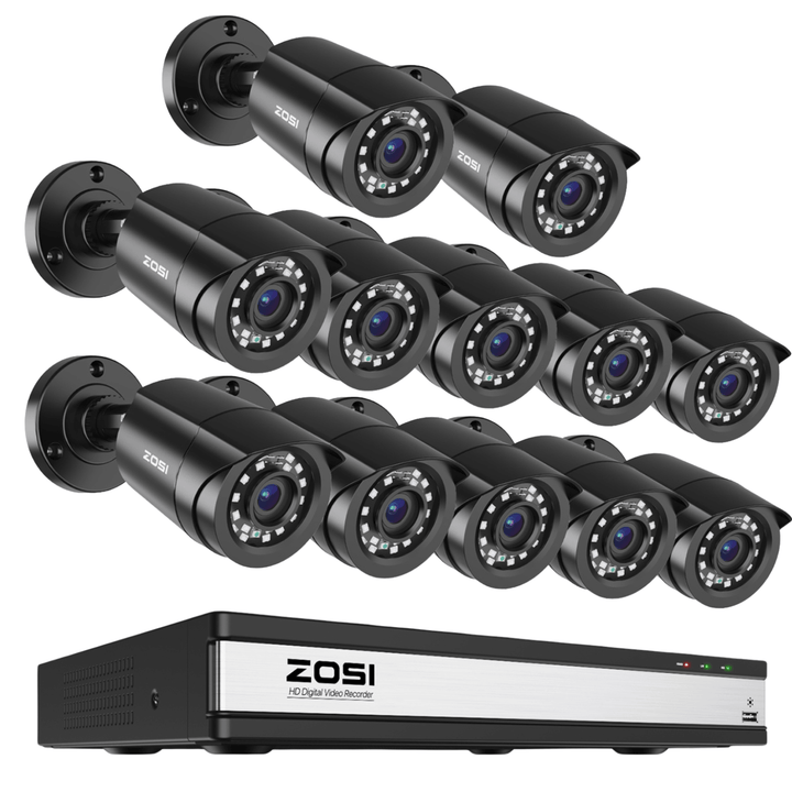 C106 2MP HD-TVI Security Camera System | 16CH DVR with 2TB/4TB HDD