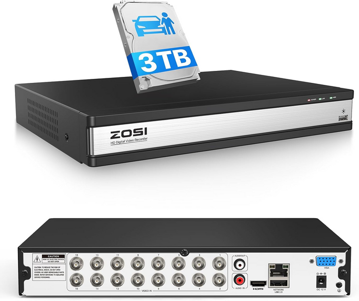 2MP 16CH Digital Video Reorder DVR | for ZOSI 1080p TVI/CVI/AHD