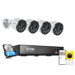 C180 4K PoE Security Camera System + 4K 8CH PoE NVR + 2TB Hard Drive