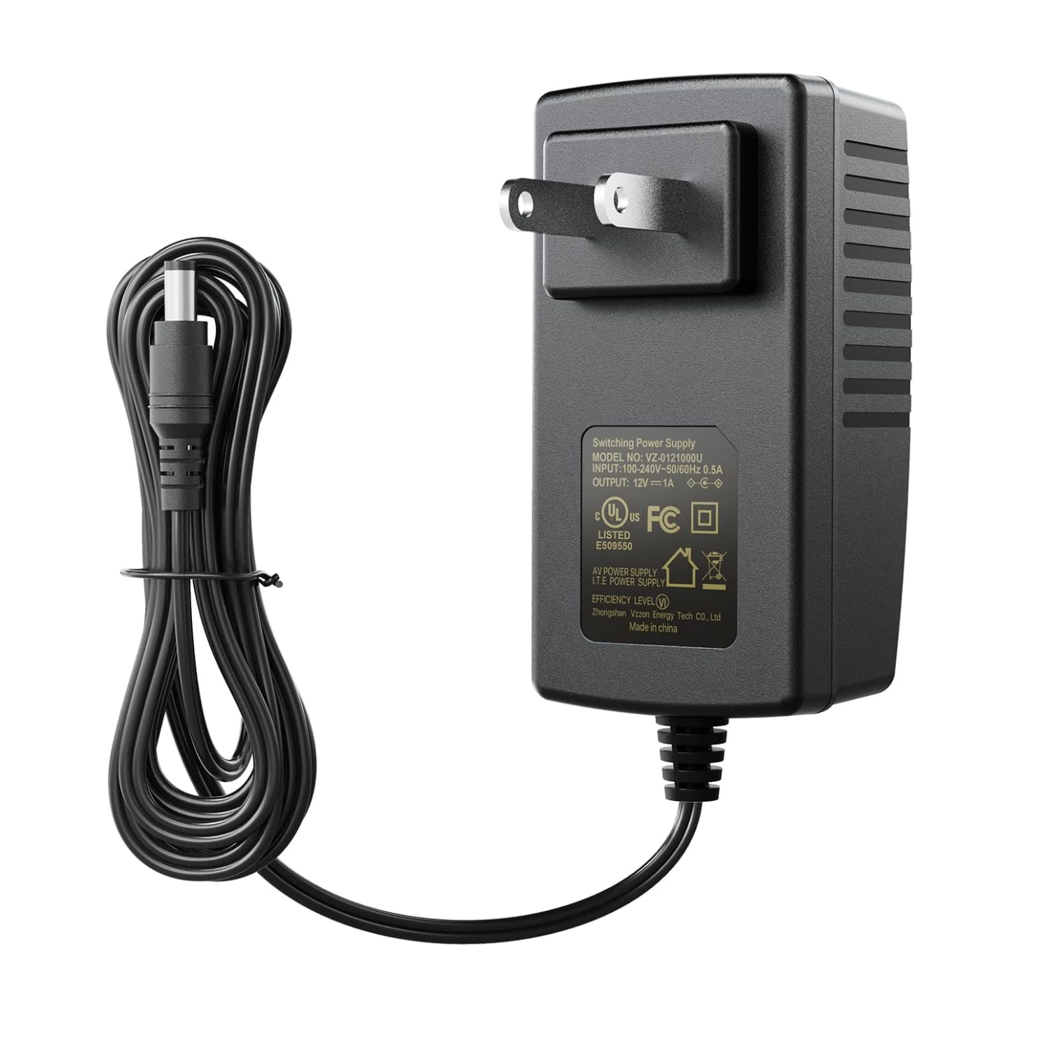 [1M/3.28ft]12V 1A Power Adapter AC 100-240V to DC 12 - Zosi