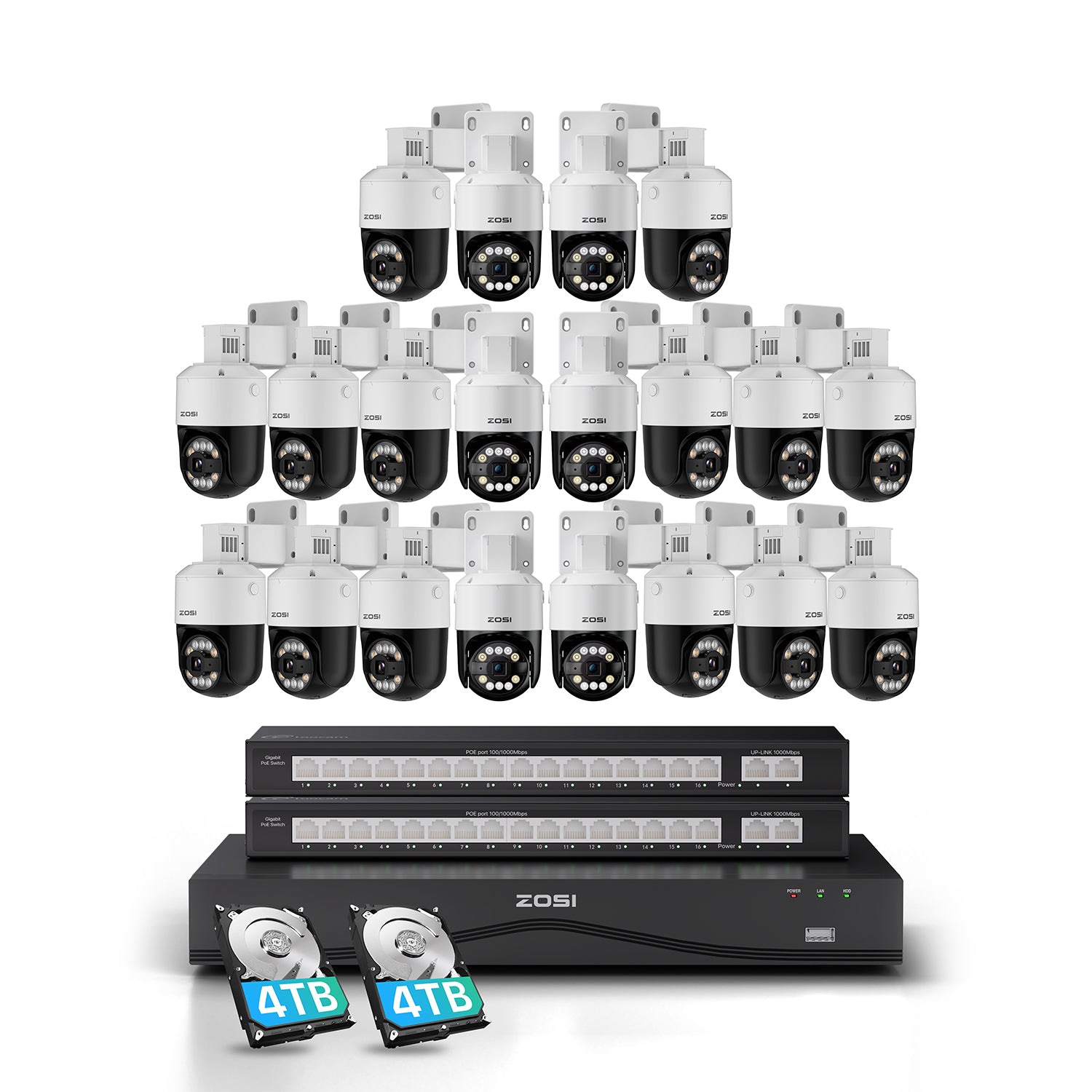 C296B 32 Channel 4K PT PoE Security Camera System for Business +Up