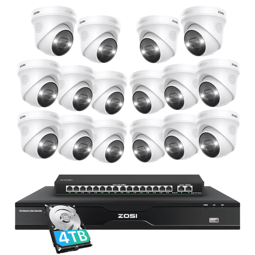 C225 32 Channel 4K PoE Security Camera System for Business + Up To 16TB HDD