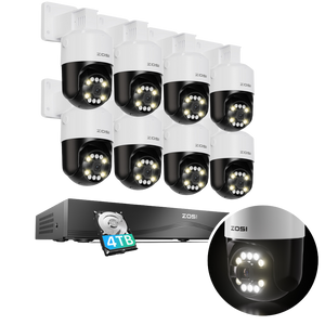 C296B 4K 16 Channel Pan-Tilt PoE Security Camera System + 4TB/8TB HDD