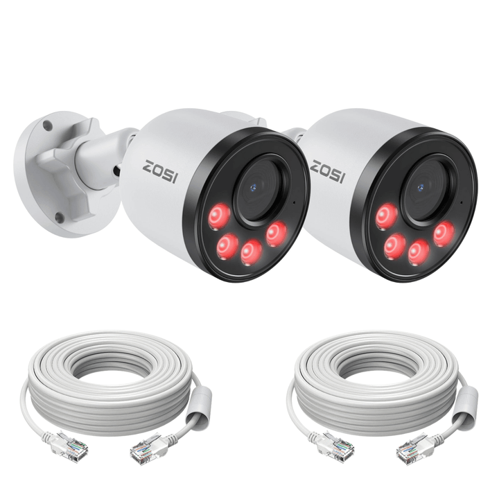 C180 2pack/4pack 4MP Add-on Camera + 60ft Ethernet Cable - Zosi C180 2pack/4pack 4MP Add-on Camera + 60ft Ethernet Cable - Zosi