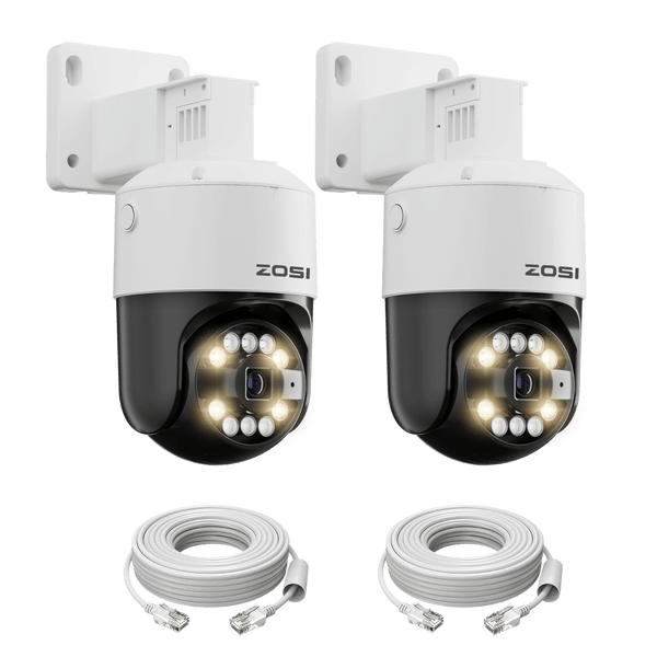 C296B 2pack/4pack 5MP PTZ PoE IP Camera + 60ft Ethernet Cable