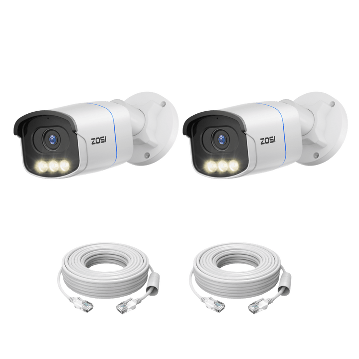 C186A 4K PoE Camera with True Color Night Vision + 60ft Ethernet