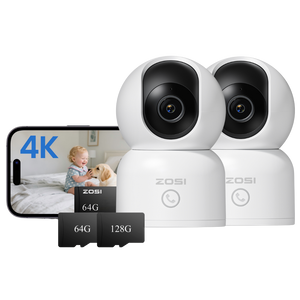 C518 4K 8MP PTZ 2.4GHz/5GHz WiFi Security Camera + 64GB Local Storage