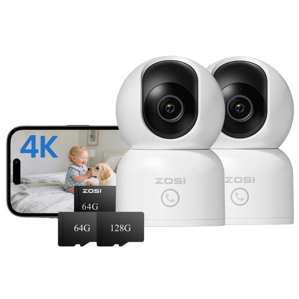 C518 4K 8MP PTZ 2.4GHz/5GHz WiFi Security Camera + 64GB Local Storage