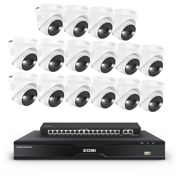 C225 32CH 4K PoE Security Camera System + Max 32 Cameras + 4TB/8TB HDD