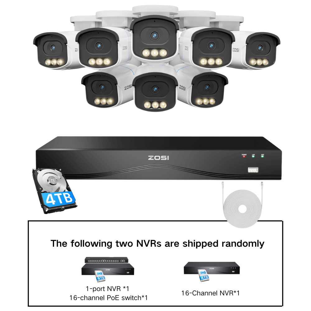 C186A 4K 16 Channel True Color Night Security System + 4TB/8TB + 2