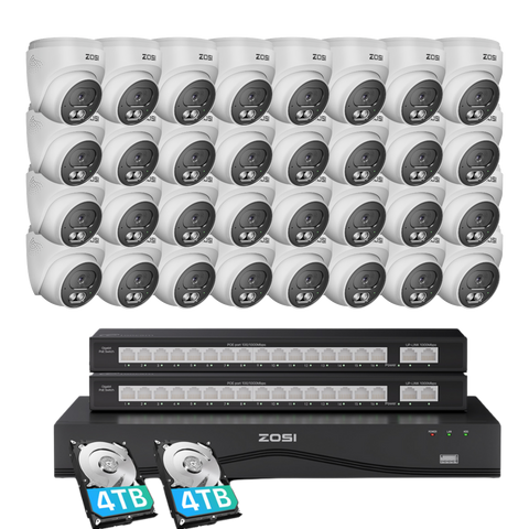 C220 32 Channel 4K PoE Security Camera System for Business + Up To 16TB HDD