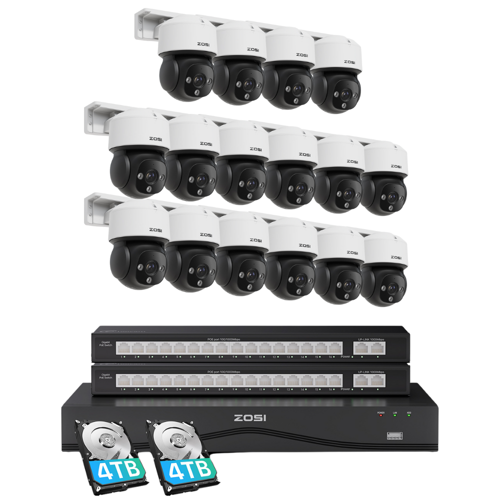 Zosi C290M 4K PT PoE Security Camera System